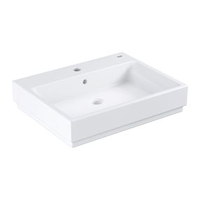 GROHE Cube Ceramic - Umývadlo na dosku 600x490 mm, PureGuard, alpská biela 3947700H