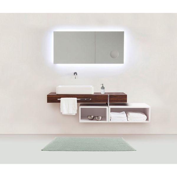Svetlozelená kúpeľňová predložka Wenko Mona, 80 x 50 cm