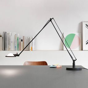 Luceplan Berenice stolná lampa 15 cm, čierno-biela, Obývacia izba / jedáleň, hliník, sklo, GY6.35, 10W