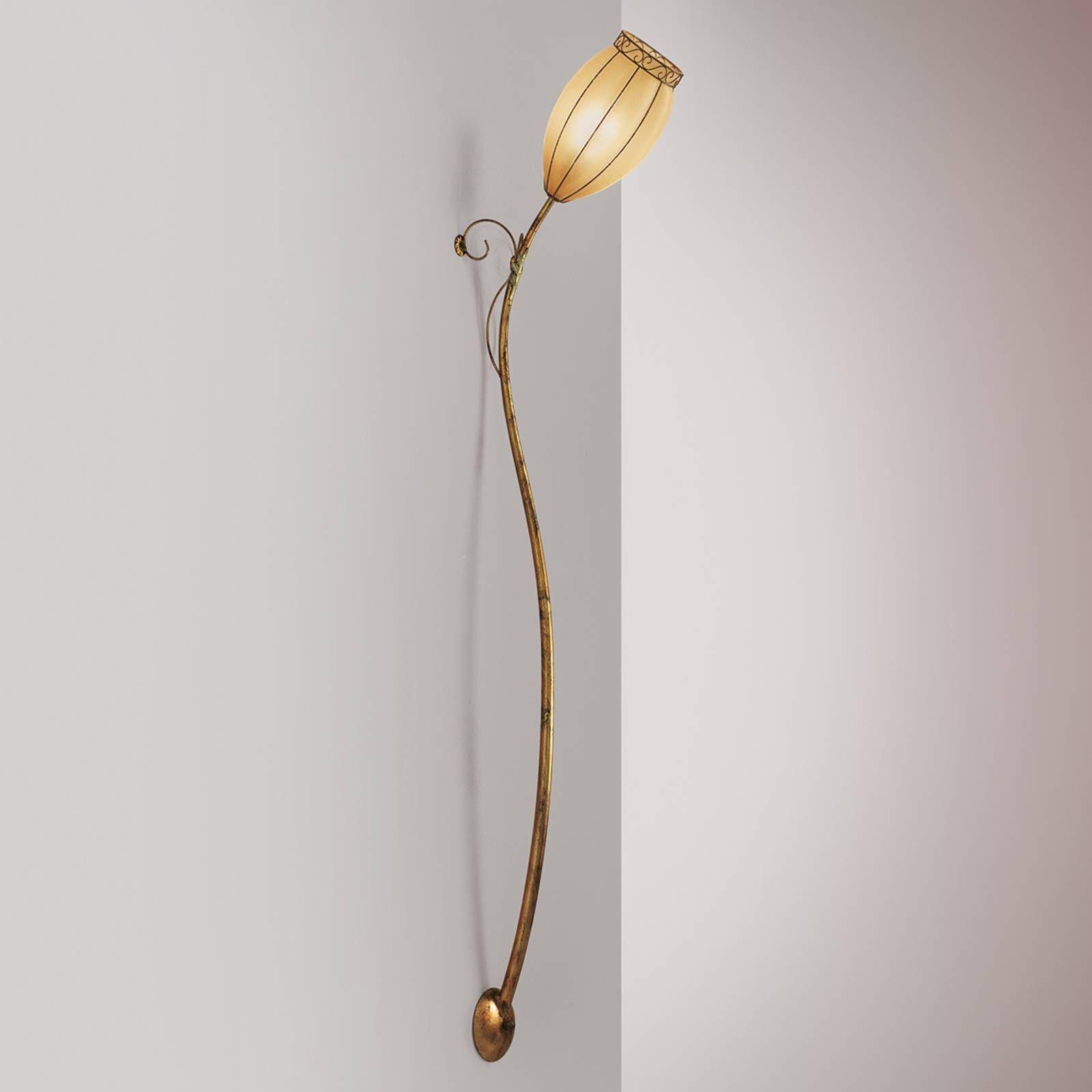 Siru Nástenné svietidlo Tulipano, výška 180 cm, Obývacia izba / jedáleň, scavo sklo, ušľachtilá oceľ, E27, 100W, L: 21 cm, K: 180cm
