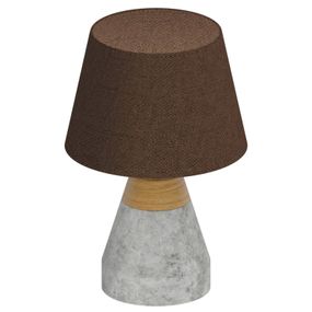 EGLO Textilná stolná lampa Tarega betónový podstavec, Obývacia izba / jedáleň, drevo, betón, textil, E27, 60W, K: 37cm