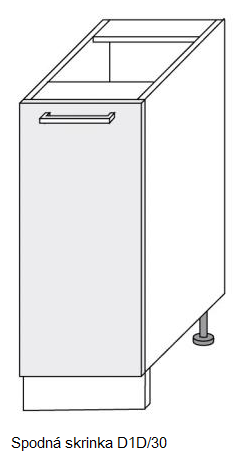 ArtExt Kuchynská linka Quantum Kuchyňa: Spodná skrinka D1D/30 / (ŠxVxH) 30 x 82 x 50 cm