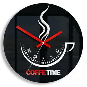 Nástenné hodiny Coffe Time čierne