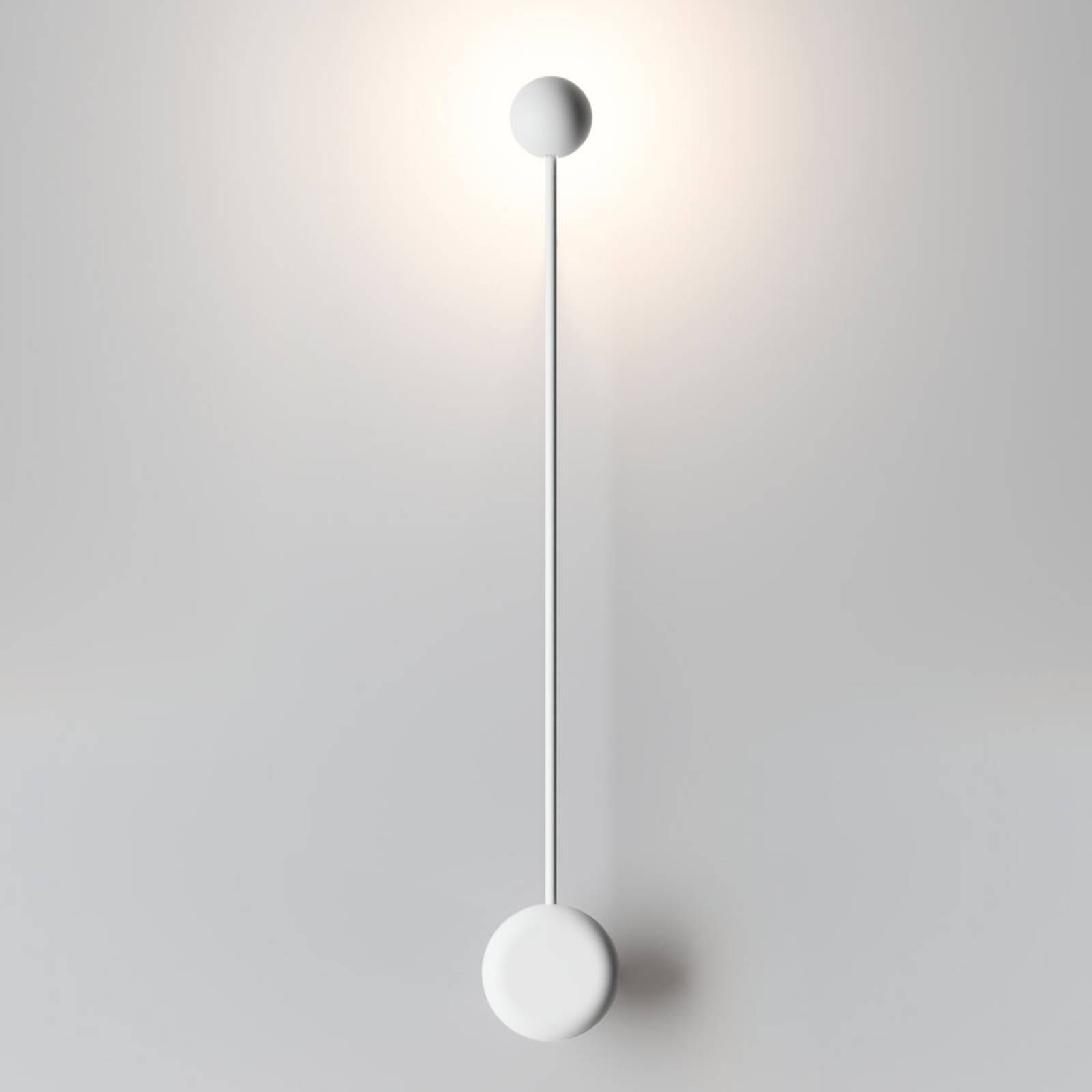Vibia Pin – nástenné LED svietidlo biele, Obývacia izba / jedáleň, hliník, zamak, polykarbonát, oceľ, 4.5W, Energialuokka: E, L: 10 cm, K: 70cm