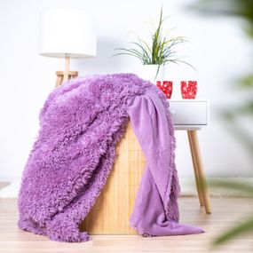  Luxusná deka s dlhým vlasom 150x200 - Fialová