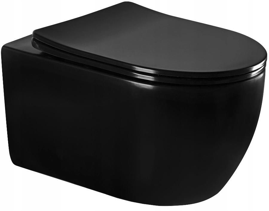 MEXEN/S - Carmen Závesná WC misa vrátane sedátka s slow-slim, z duroplastu, čierna matná 30881085