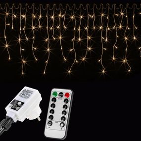 VOLTRONIC svetelný dážď 5 m, 200 LED, teplá biela, ovládač