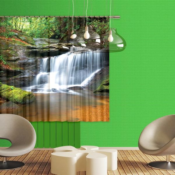 FCS XL 4800 AG Design textilný foto záves delený obrazový Waterfall - Vodopád FCSXL 4800, veľkosť 180 x 160 cm