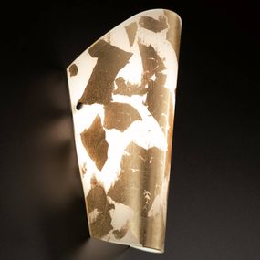 Selène Nástenné svietidlo Bloom biele – lístkové zlato, Chodba, sklo, E27, 70W, L: 12 cm, K: 28cm
