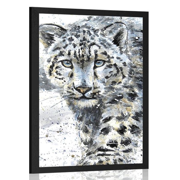 Plagát kreslený leopard - 20x30 black