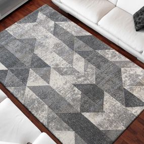 DomTextilu Sivý koberec s moderným vzorom 26829-151441