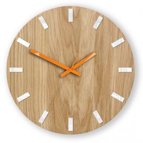 Nástenné hodiny Simple Oak hnedo-oranžové