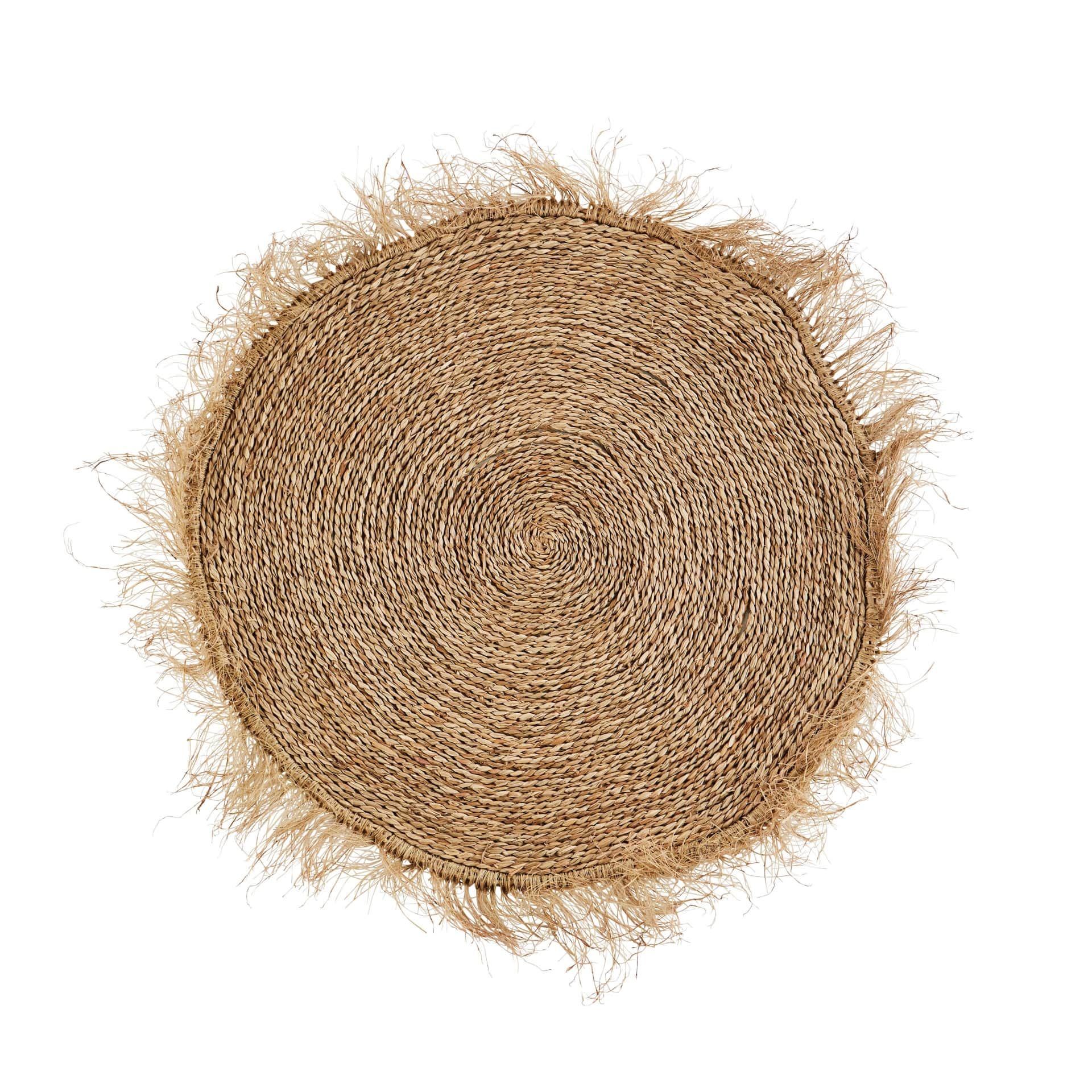 MADAM STOLTZ Okrúhly koberec Seagrass Fringes Ø120 cm