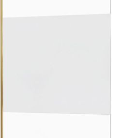 MEXEN/S - KIOTO Sprchová zástena WALK-IN 130x200 cm 8 mm, zlatá, Transparent/matné sklo 800-130-101-50-35