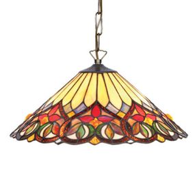 Artistar Závesná lampa Anni v štýle Tiffany, Obývacia izba / jedáleň, kov, sklo, E27, 60W