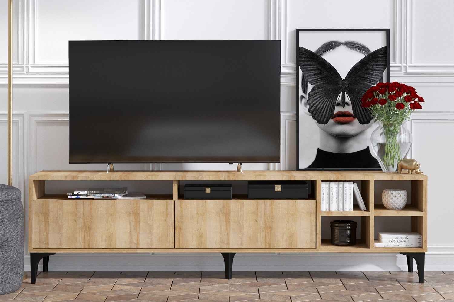 Sofahouse Dizajnový TV stolík Quana 180 cm vzor dub