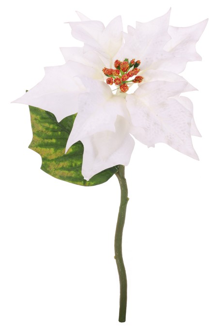Umelá kvetina Vianočná hviezda 30 cm, biela