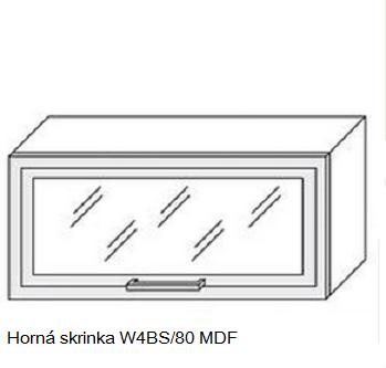 ArtExt Kuchynská linka Quantum Kuchyňa: Horná skrinka W4BS/80 MDF - drevený rám v striebornom morení / (ŠxVxH) 80 x 36 x 30 - 32,5 cm