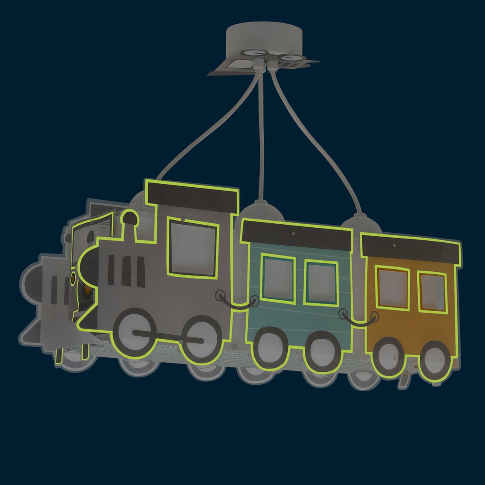 Dalber Night Train závesné svetlo ako lokomotíva, Detská izba, plast, E27, 15W, P: 50 cm, L: 13.5 cm, K: 20cm