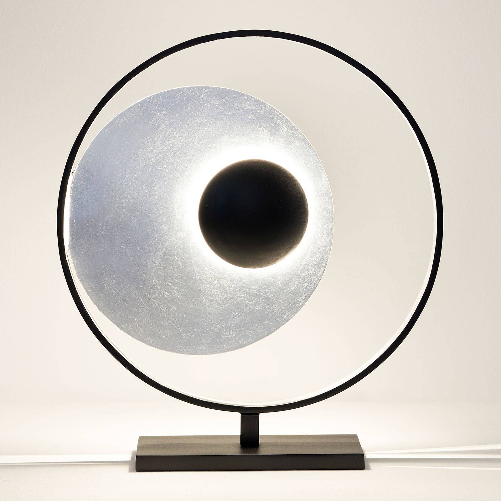 Holländer Stolná lampa Satellite strieborno-čierna 58 cm, Obývacia izba / jedáleň, železo, G4, 5W, P: 51 cm, L: 17 cm, K: 58cm