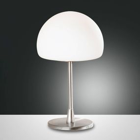 Fabas Luce Stolná LED lampa Gaia dotykový stmievač, chróm, Spálňa, kov, fúkané sklo, G9, 3W, K: 26cm