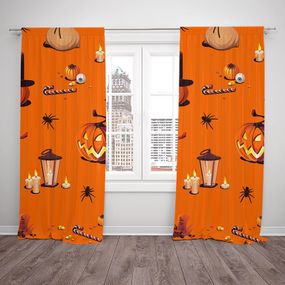 Závesy Halloween vzor 1 (Rozmer: 140x250, Materiál závěs: Interlock)