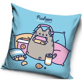 Carbotex · Obliečka na vankúš Mačička Pusheen - motív Piknik v posteli - 40 x 40 cm