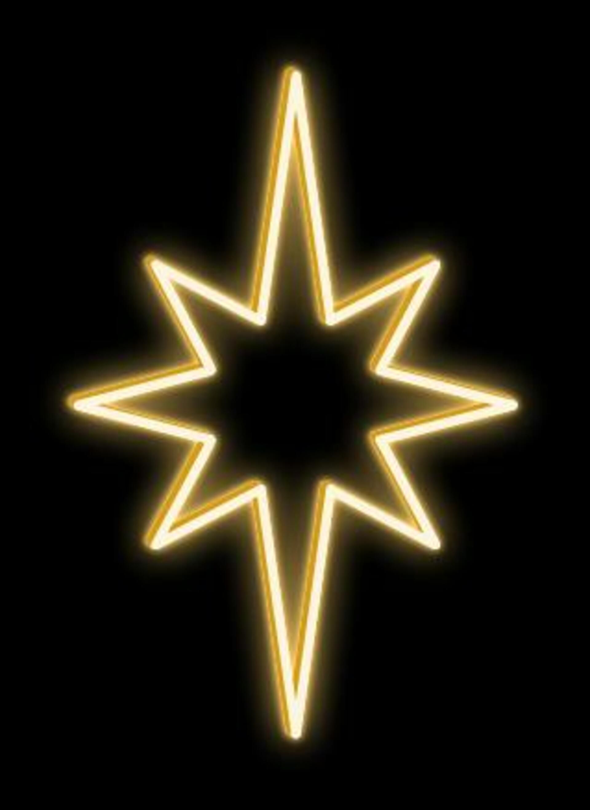 DecoLED LED světelná hvězda na VO, 45x70 cm, teple bílá