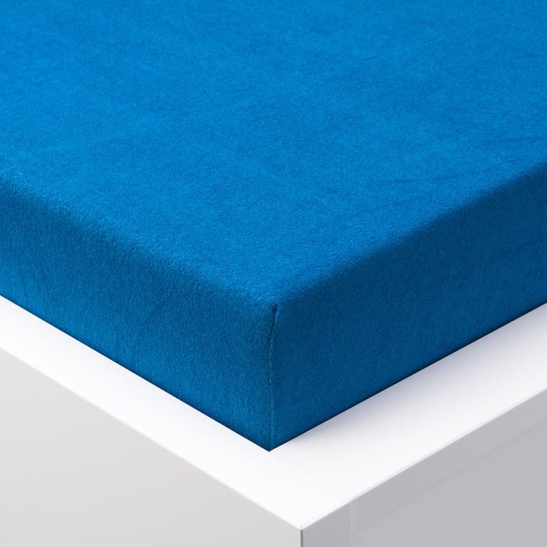Napínacia plachta na posteľ froté EXCLUSIVE kráľovsky modrá