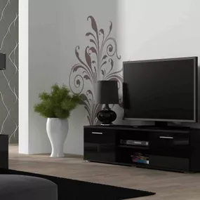 Televízny stolík Cama SOHO RTV 140 S4 čierny mat/čierny lesk
