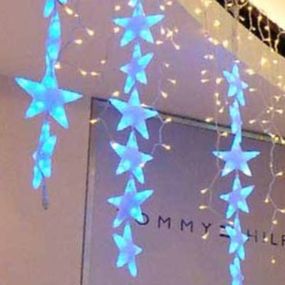 MK Illumination QUICK FIX závěs Falling STAR 70 7 hvězd LED 20x150cm studená bílá