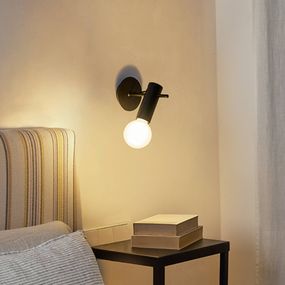 LEDS-C4 Nude nástenné svetlo E27 čierna, Obývacia izba / jedáleň, hliník, E27, 15W, K: 13.8cm