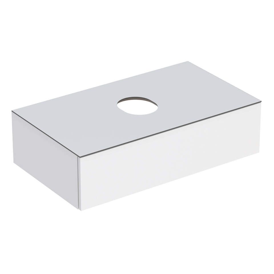 Geberit VariForm - Umývadlová skrinka, 900x510x235 mm, 1 zásuvka a zápachová uzávierka, lesklá biela/matná biela 501.165.00.1