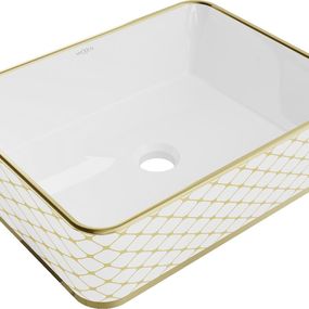 MEXEN - Catia umývadlo na dosku 48 x 37 cm, biela/zlatá vzor 21314809