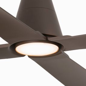 FARO BARCELONA Ventilátor Typhoon L LED svietidlo IP44 hnedá, ABS, oceľ, 19W, K: 40cm