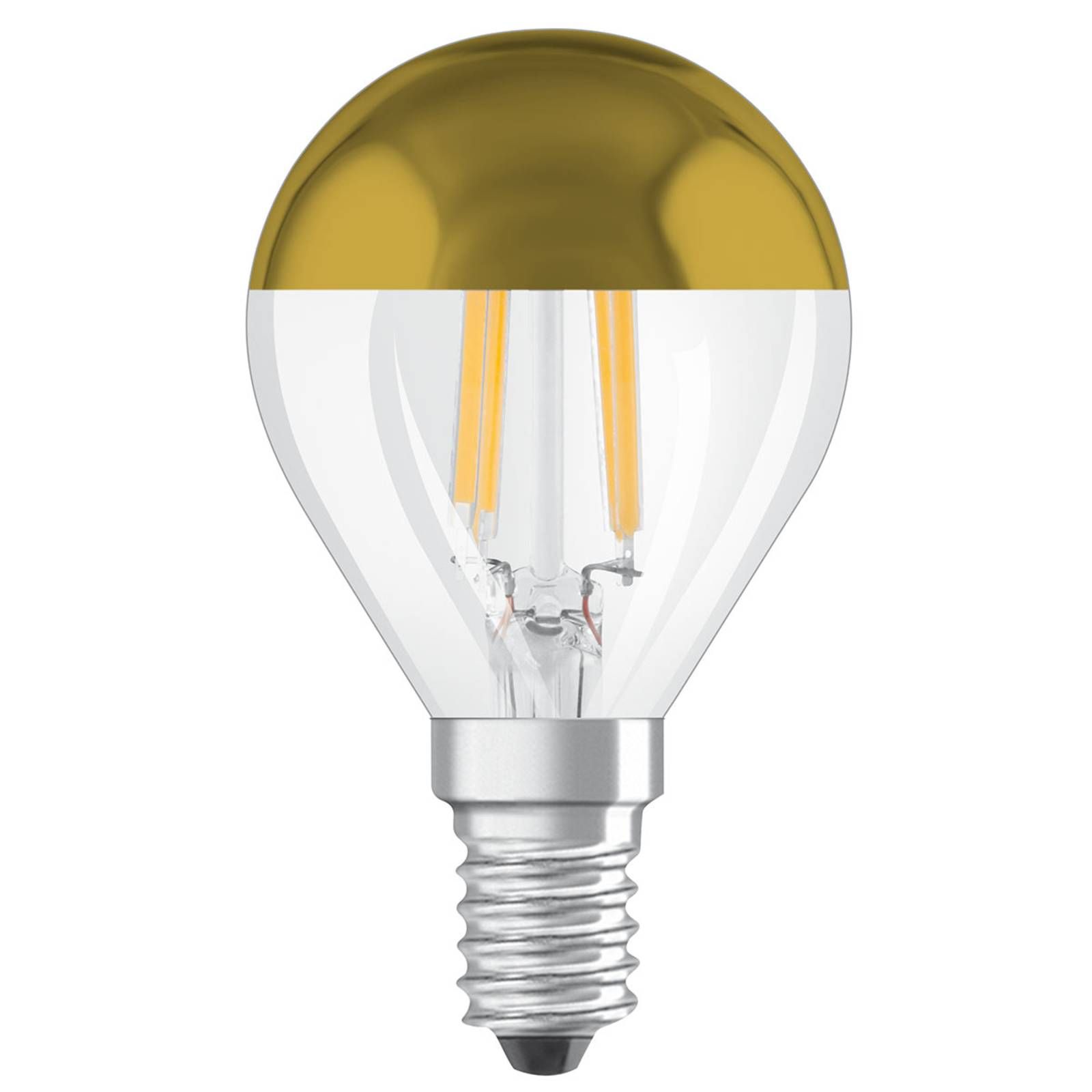 OSRAM LED žiarovka E14 Mirror CLP gold 4W 2 700 K, E14, 4W, Energialuokka: F, P: 7.8 cm