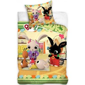 Carbotex · Detské posteľné obliečky Zajačik Bing, Flop, Coco a Charlie - 100% bavlna - 70 x 90 cm + 140 x 200 cm