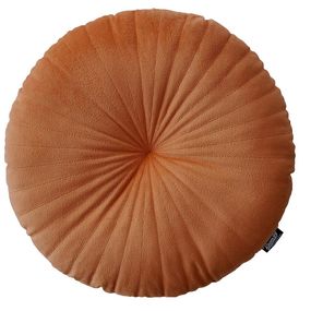 DomTextilu Zamatový okrúhly vankúš v krásnej medenej farbe 45 cm 46519 Oranžová