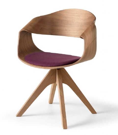 SITIA - Drevená otočná stolička CHANTAL