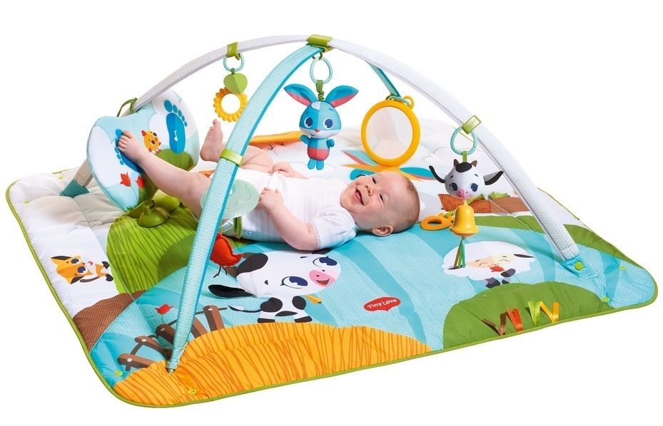 Tiny Love Hracia podložka s hrazdou Kick&Play - Farma, 0m+