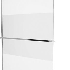 MEXEN/S - KIOTO Sprchová zástena WALK-IN s poličkou a držiakom uterákov 90 x 200 cm, transparent/matné sklo 8 mm, chróm 800-090-121-01-35