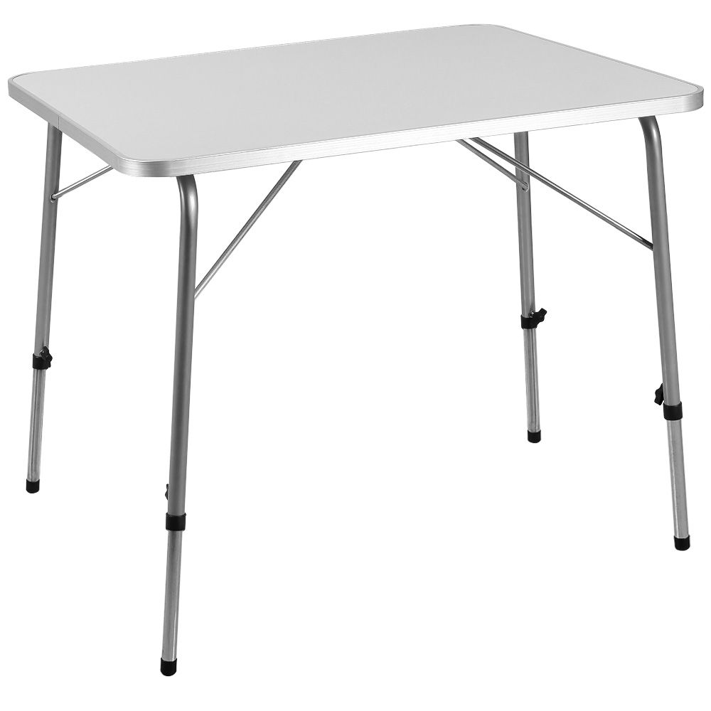 Casaria Záhradný stôl strieborný, hliník, 80x60x50/69cm sklápací