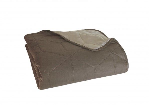Prikrývka na posteľ BED1, 170x210cm, hnedá/béžová