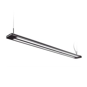 LTS Závesné LED svietidlo Trentino II, 83 W, čierne, Pracovňa / Kancelária, akryl, hliník, 83W, P: 130 cm, L: 16 cm, K: 2.7cm