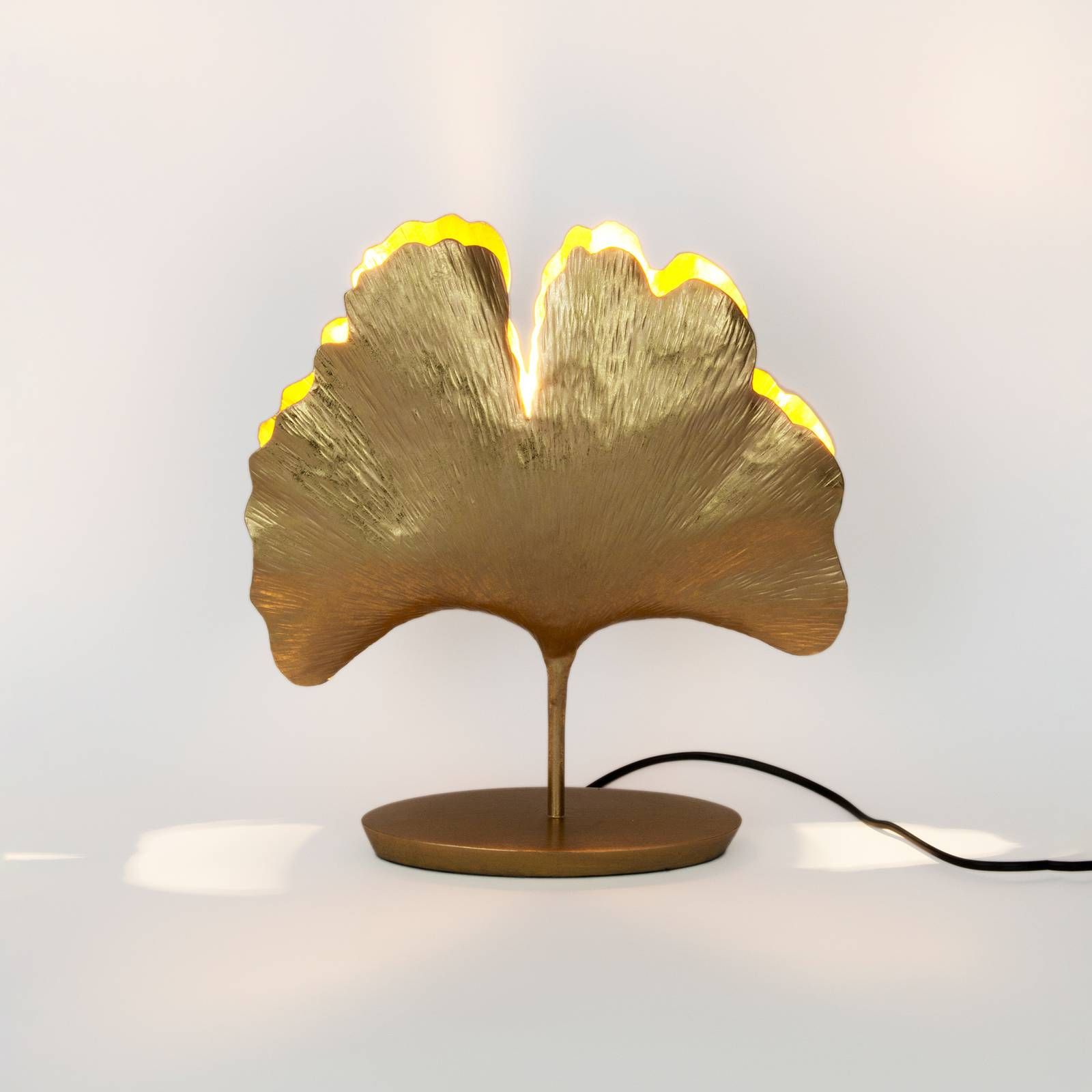 Holländer Stolová lampa Ginkgo, zlatá, 36 x 34 cm, Obývacia izba / jedáleň, železo, G9, 20W, L: 34 cm, K: 36cm