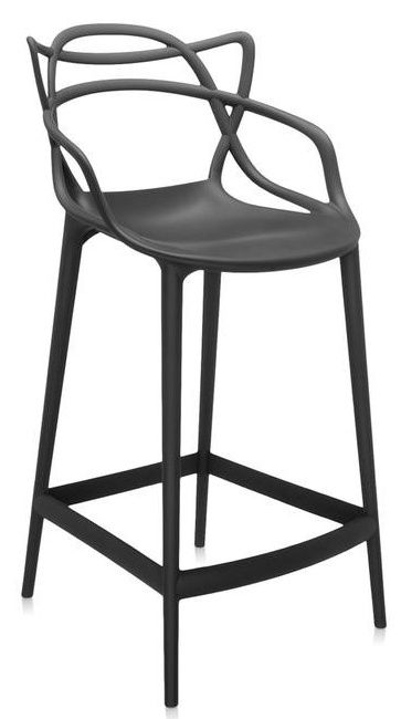 Kartell - Vysoká barová stolička Masters, čierna