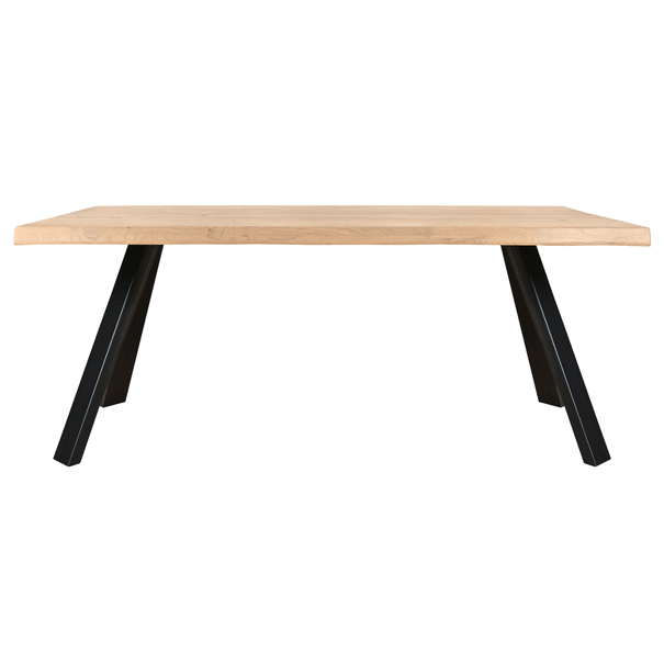 Sconto Jedálenský stôl AMAYA LN dub/kov, šírka 200 cm, prírodná hrana