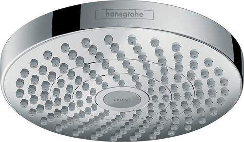 HansGrohe Croma Select S - Hlavová sprcha 180, 2 prúdy, biela/chróm 26522400