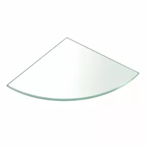 SAPHO 23487 polica rohová, štvrťkruhová 20 x 20 x 0,8 cm, číre sklo
