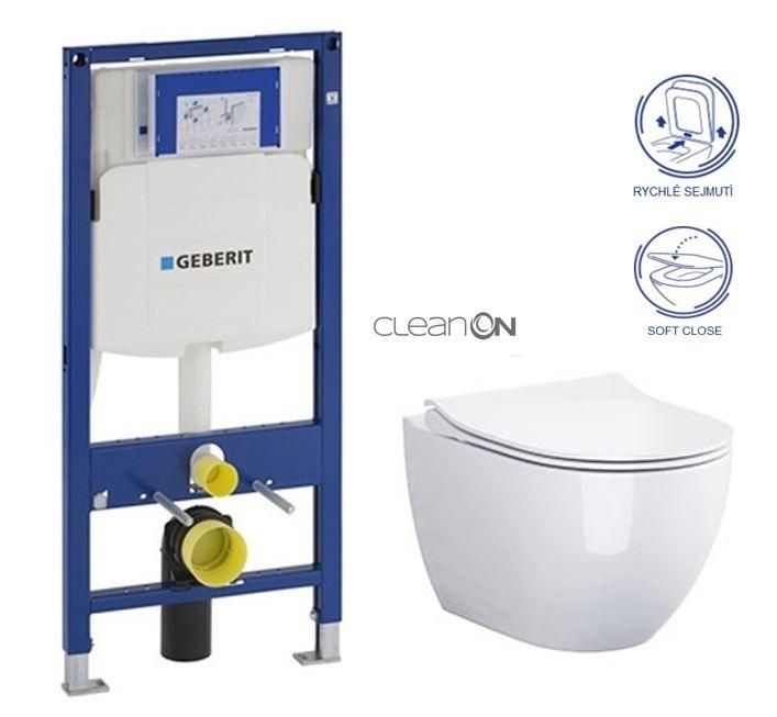 GEBERIT Duofix bez tlačidla + WC CERSANIT ZEN CLEANON + SEDADLO 111.300.00.5 HA1